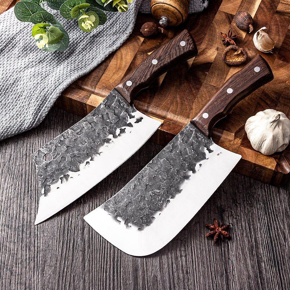Hand-Forged Kitchen Knife - High-Carbon Steel - Walnut Wood Handle – Cleaver -Market