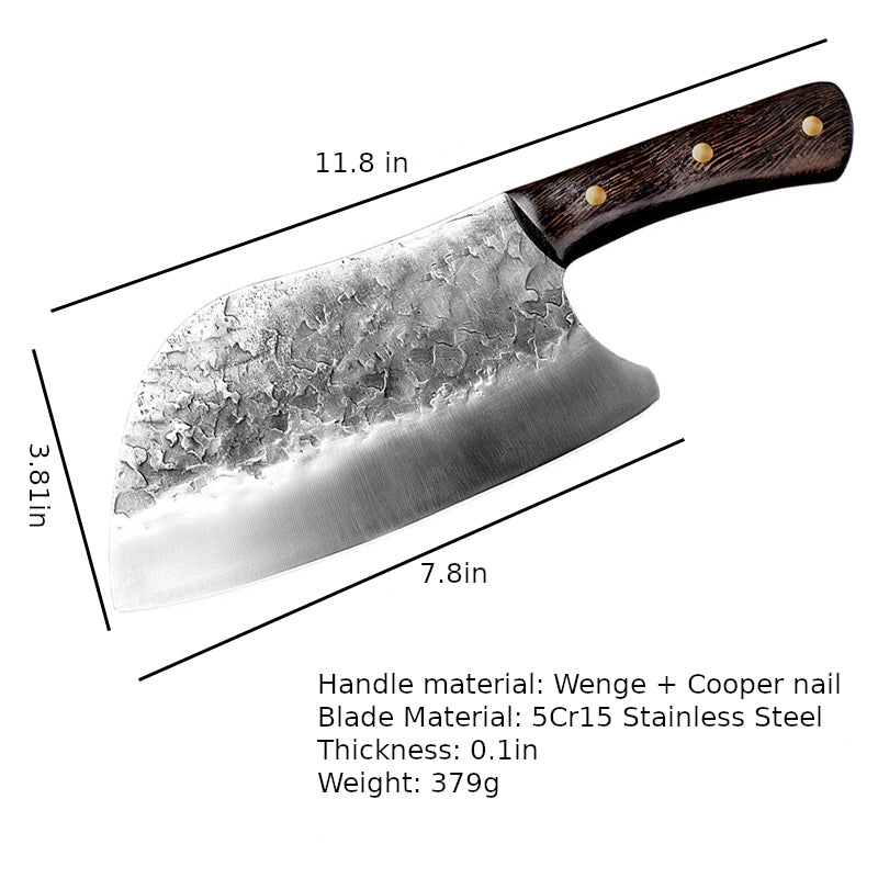 Sharp Wooden Handle Stainless Steel Household Meat Knife Wrought