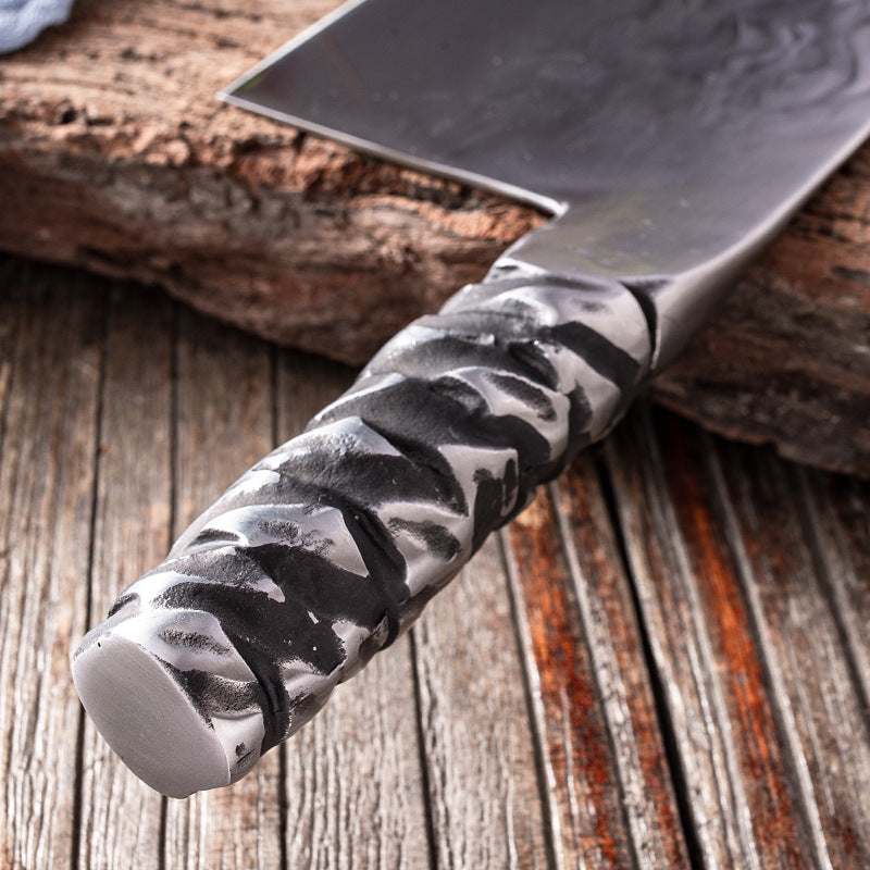 Hand Forged Meat Cleaver Sharp Asian Knife Kitchen Butcher Knife with –  HAND FORGED KNIFE